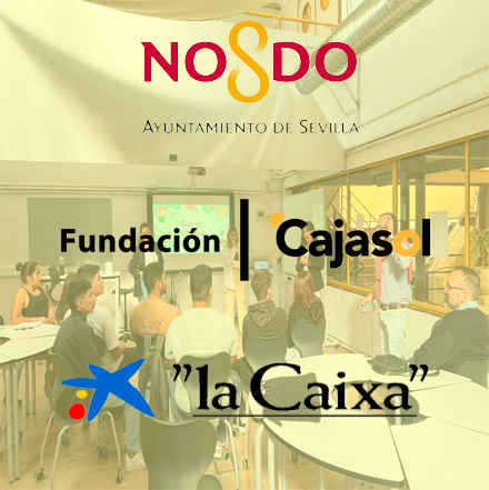 Logos NO&DO ayuntamiento de Sevilla, fundación | cajasol, la caixa.